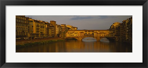 Framed Bridge Across Arno River, Florence, Tuscany, Italy Print