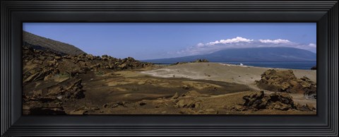 Framed Landscape with ocean in the background, Isabela Island, Galapagos Islands, Ecuador Print