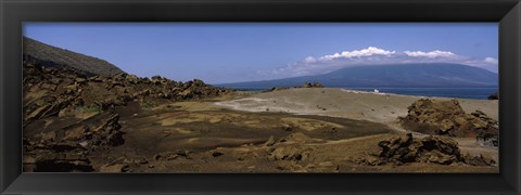 Framed Landscape with ocean in the background, Isabela Island, Galapagos Islands, Ecuador Print