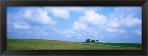 Framed Panoramic view of a landscape, Marshall County, Iowa, USA Print