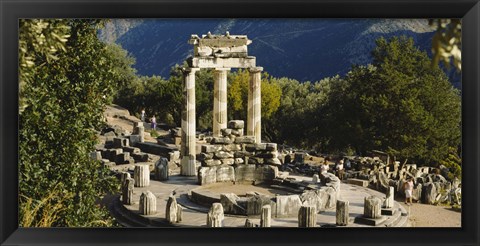 Framed High angle view of a monument, Tholos De Marmaria, Delphi, Greece Print