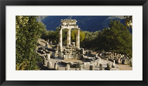 Framed High angle view of a monument, Tholos De Marmaria, Delphi, Greece Print