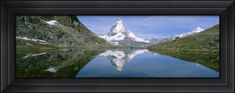 Framed Lake, Mountains, Matterhorn, Zermatt, Switzerland Print