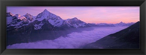 Framed Switzerland, Swiss Alps, Aerial view of clouds over mountains Print