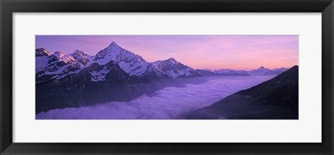 Framed Switzerland, Swiss Alps, Aerial view of clouds over mountains Print