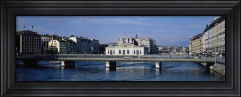 Framed Bridge over a river, Geneva, Switzerland Print