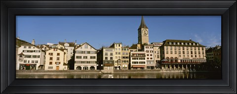 Framed Switzerland, Zurich, Buildings at the waterfront Print