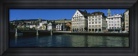 Framed Buildings at the waterfront, Limmat Quai, Zurich, Switzerland Print
