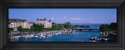 Framed High angle view of a harbor, Zurich, Switzerland Print