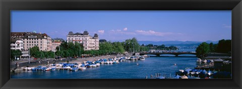 Framed High angle view of a harbor, Zurich, Switzerland Print