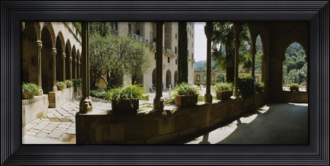 Framed Porch of a building, Montserrat, Barcelona, Catalonia, Spain Print