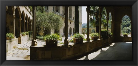 Framed Porch of a building, Montserrat, Barcelona, Catalonia, Spain Print