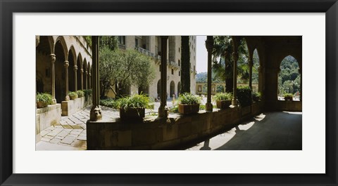 Framed Porch of a building, Montserrat, Barcelona, Catalonia, Spain Print