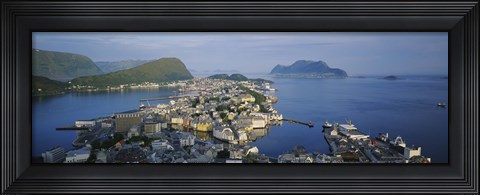Framed High angle view of a town, Alesund, More og Romsdall, Norway Print