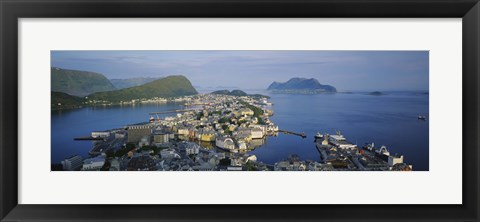Framed High angle view of a town, Alesund, More og Romsdall, Norway Print
