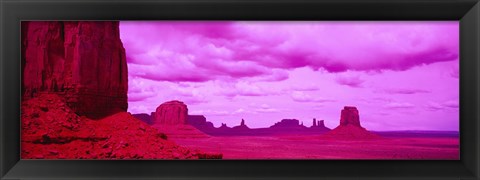 Framed Rock Formations with Purple Clouds, Monument Valley, Arizona, USA Print