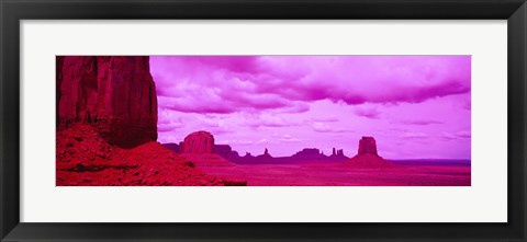 Framed Rock Formations with Purple Clouds, Monument Valley, Arizona, USA Print