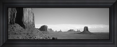 Framed Rock Formations, Monument Valley, Arizona, USA (black &amp; white) Print