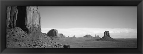 Framed Rock Formations, Monument Valley, Arizona, USA (black &amp; white) Print