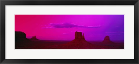 Framed Rock Formations with Pink Sky, Monument Valley, Arizona, USA Print