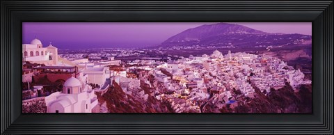 Framed Fira at dusk, Santorini, Greece Print