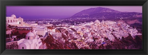 Framed Fira at dusk, Santorini, Greece Print