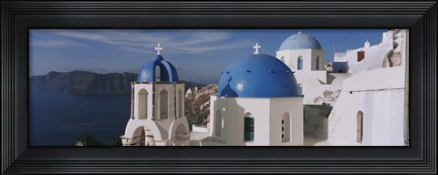 Framed High Angle View Of A Church, Church Of Anastasis, Fira, Santorini, Greece Print