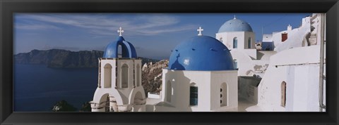 Framed High Angle View Of A Church, Church Of Anastasis, Fira, Santorini, Greece Print