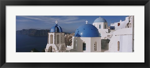 Framed High Angle View Of A Church, Church Of Anastasis, Fira, Santorini, Greece Print