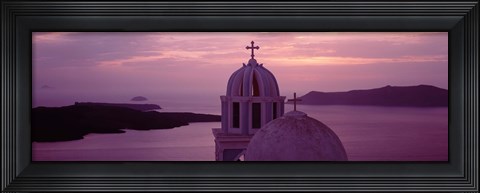 Framed Silhouette Of A Church, Santorini Church, Greece Print
