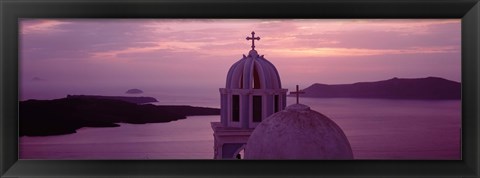 Framed Silhouette Of A Church, Santorini Church, Greece Print