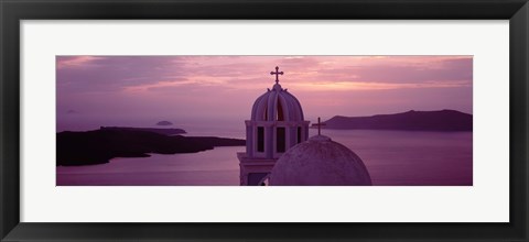 Framed Silhouette Of A Church, Santorini Church, Greece Print