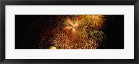 Framed Fireworks exploding at night, Luxembourg Print