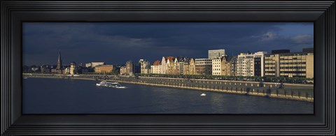 Framed Buildings at the waterfront, Rhine River, Dusseldorf, Germany Print