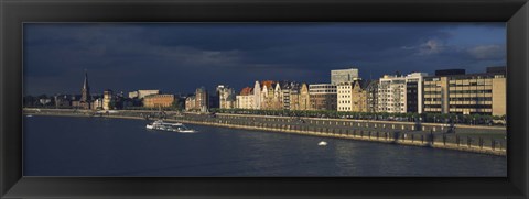 Framed Buildings at the waterfront, Rhine River, Dusseldorf, Germany Print