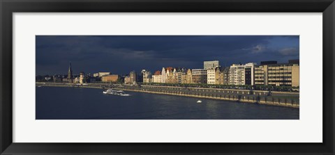 Framed Buildings at the waterfront, Rhine River, Dusseldorf, Germany Print