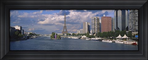 Framed Buildings at the riverbank, Seine River, Paris, France Print