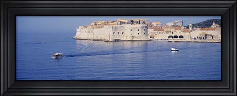 Framed Two boats in the sea, Dubrovnik, Croatia Print