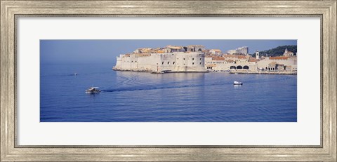 Framed Two boats in the sea, Dubrovnik, Croatia Print