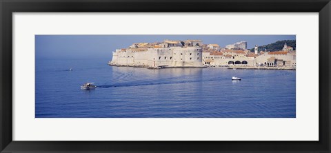 Framed Two boats in the sea, Dubrovnik, Croatia Print