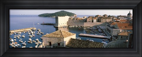 Framed Harbor Of Dubrovnik, Croatia Print