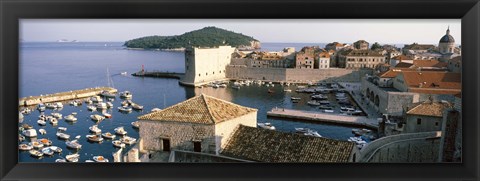 Framed Harbor Of Dubrovnik, Croatia Print