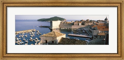 Framed Harbor Of Dubrovnik, Croatia Print