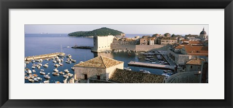 Framed Harbor Of Dubrovnik, Croatia Print