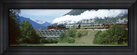 Framed Train on a bridge, Bohinjska Bistrica, Slovenia Print
