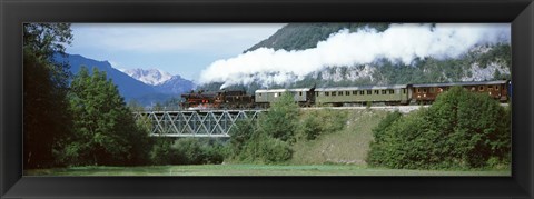 Framed Train on a bridge, Bohinjska Bistrica, Slovenia Print