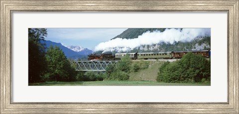 Framed Train on a bridge, Bohinjska Bistrica, Slovenia Print