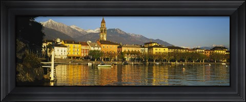 Framed Town At The Waterfront, Ascona, Ticino, Switzerland Print