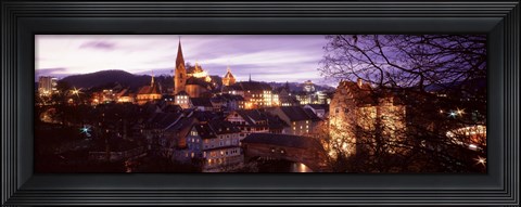 Framed Night, Baden, Switzerland Print