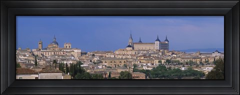 Framed Aerial view of a city, Alcazar, Toledo, Spain Print